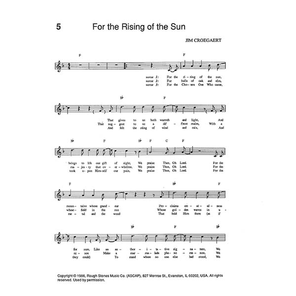 For the Rising of the Sun - Sheet Music